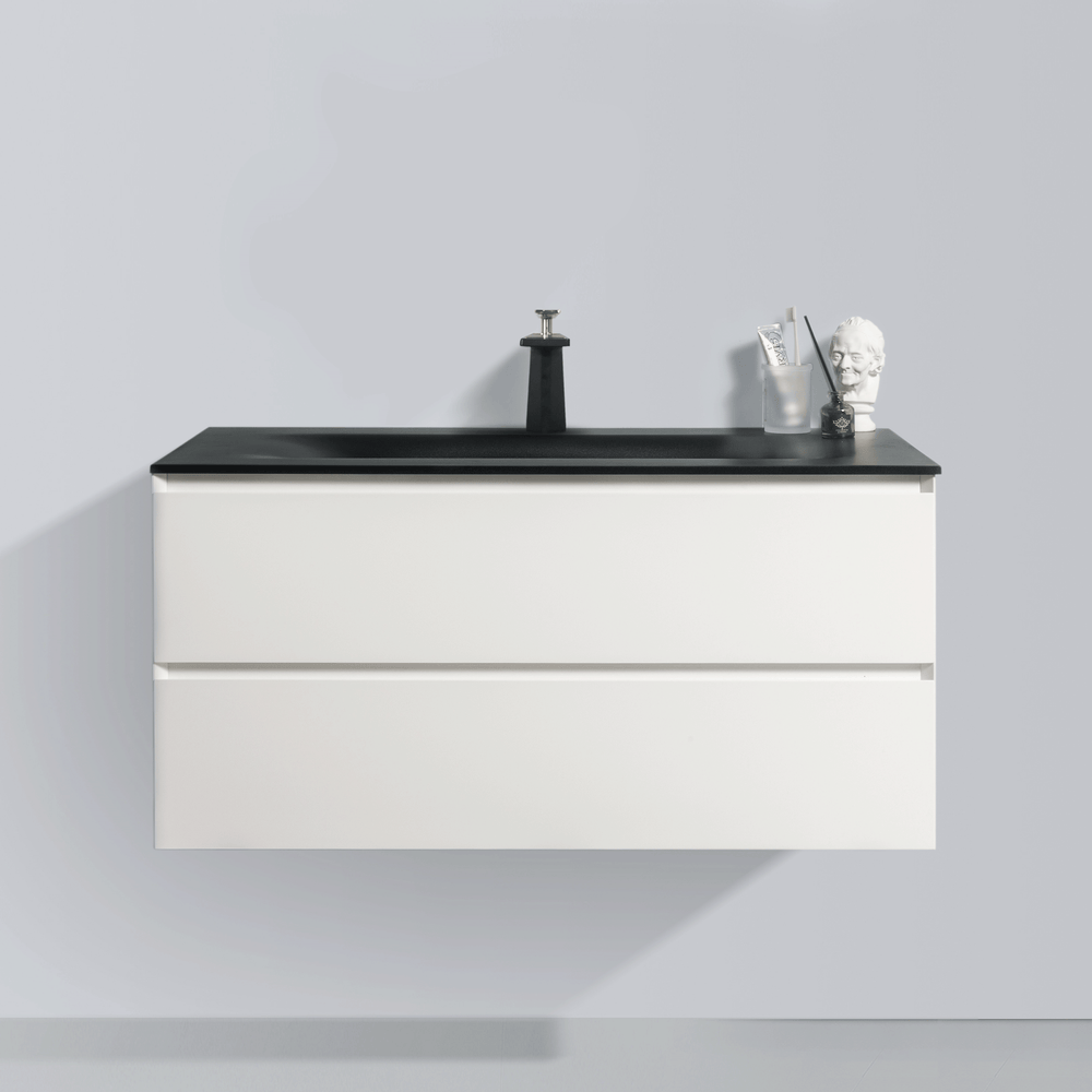 BAI 0813 Wall Hung 42-inch Bathroom Vanity in Matte White Finish