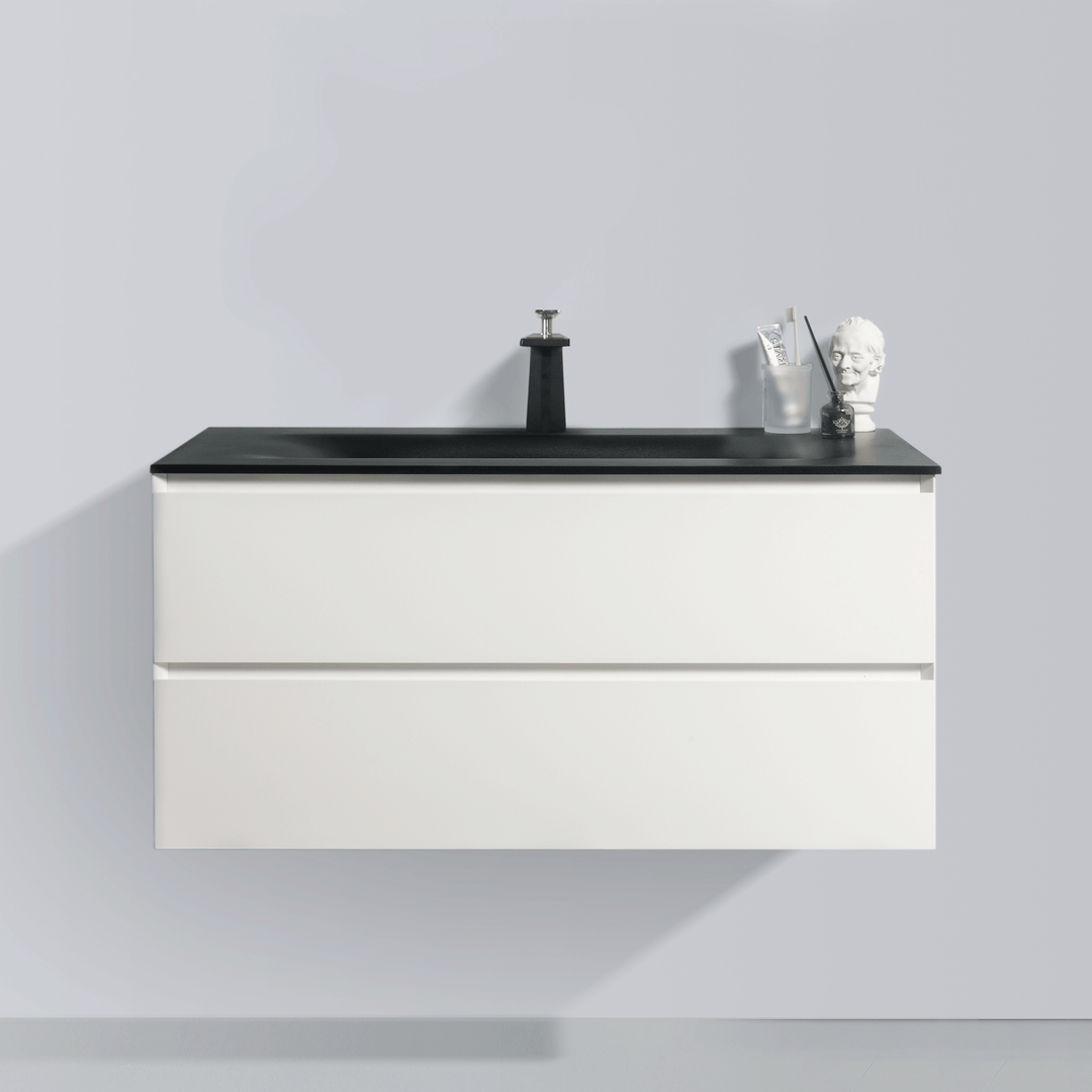 BAI 0813 Wall Hung 42-inch Bathroom Vanity in Matte White Finish
