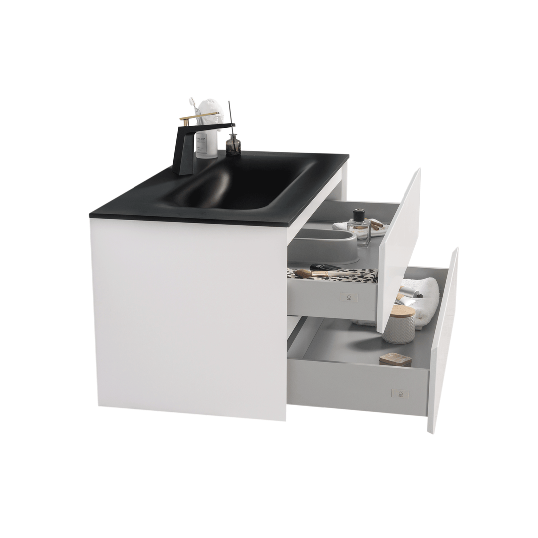 BAI 0813 Wall Hung 42-inch Bathroom Vanity in Matte White Finish