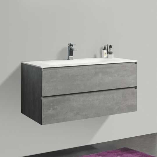 BAI 0814 Wall Hung 42-inch Bathroom Vanity in Stone Gray Finish