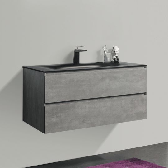 BAI 0815 Wall Hung 42-inch Bathroom Vanity in Stone Gray Finish