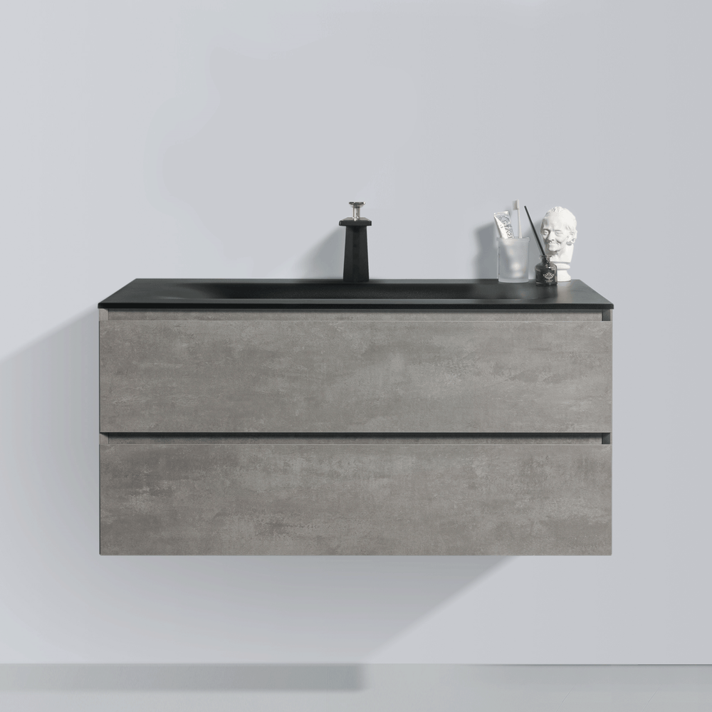BAI 0815 Wall Hung 42-inch Bathroom Vanity in Stone Gray Finish