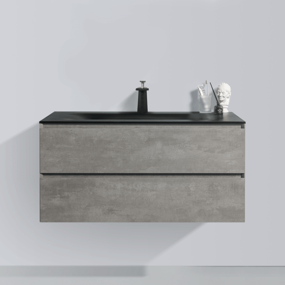 BAI 0815 Wall Hung 42-inch Bathroom Vanity in Stone Gray Finish