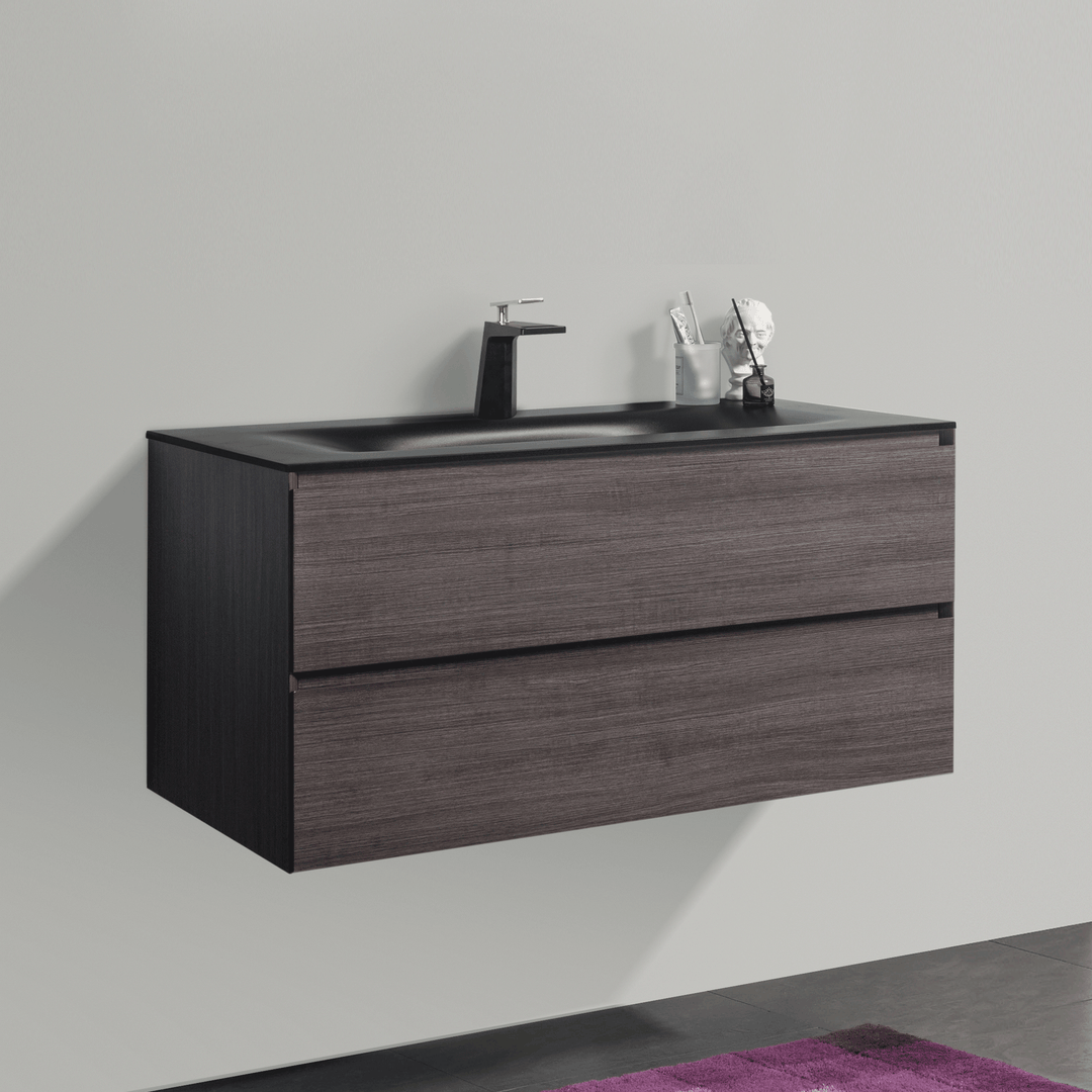 BAI 0817 Wall Hung 42-inch Bathroom Vanity in Graphite Wood Finish