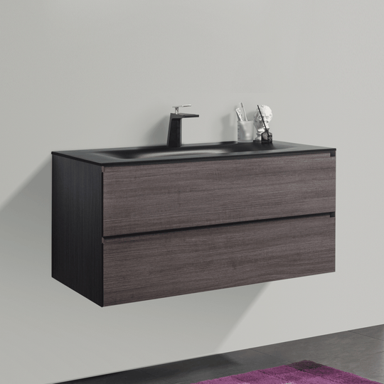 BAI 0817 Wall Hung 42-inch Bathroom Vanity in Graphite Wood Finish