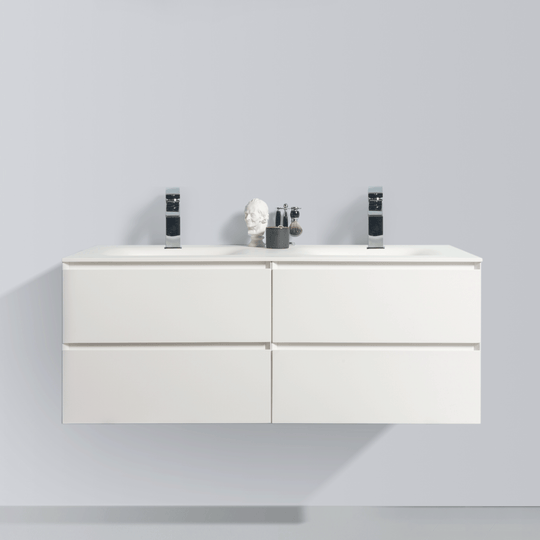 BAI 0818 Wall Hung 52-inch Bathroom Vanity in Matte White Finish