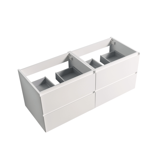 BAI 0818 Wall Hung 52-inch Bathroom Vanity in Matte White Finish