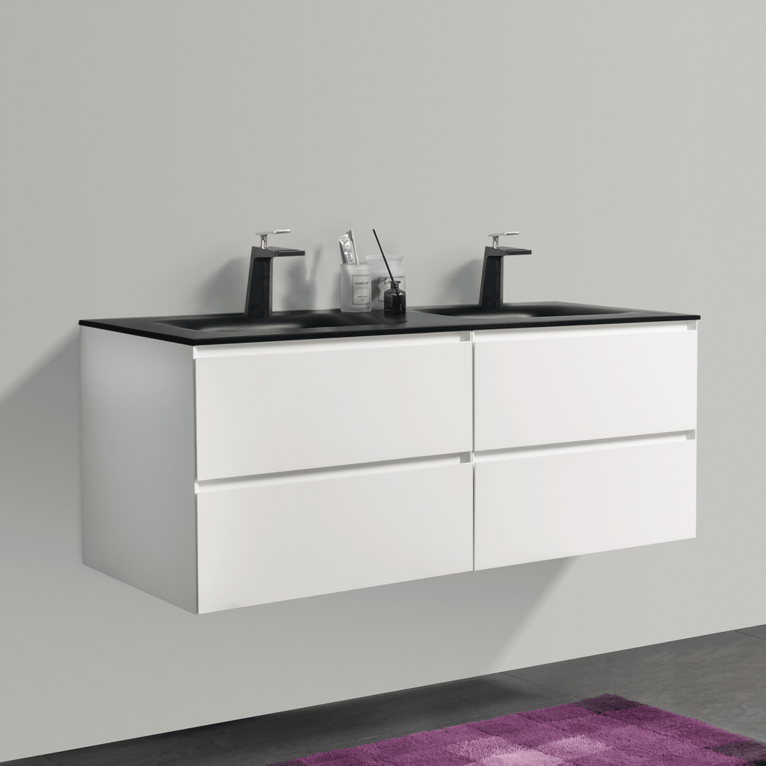 BAI 0819 Wall Hung 52-inch Bathroom Vanity in Matte White Finish