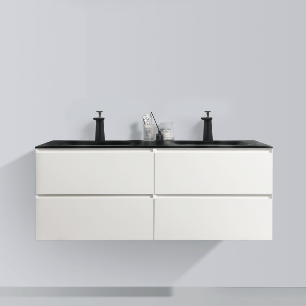 BAI 0819 Wall Hung 52-inch Bathroom Vanity in Matte White Finish