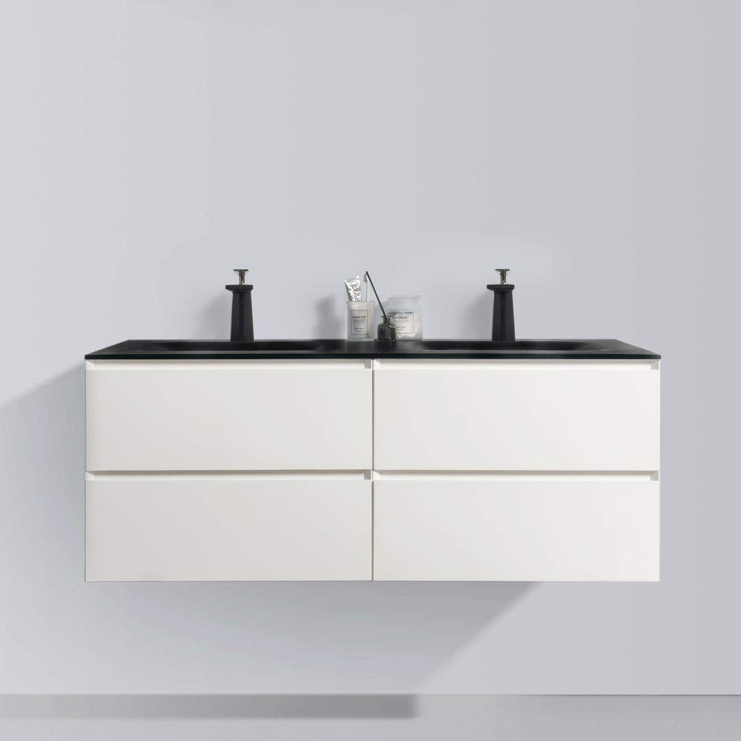 BAI 0819 Wall Hung 52-inch Bathroom Vanity in Matte White Finish