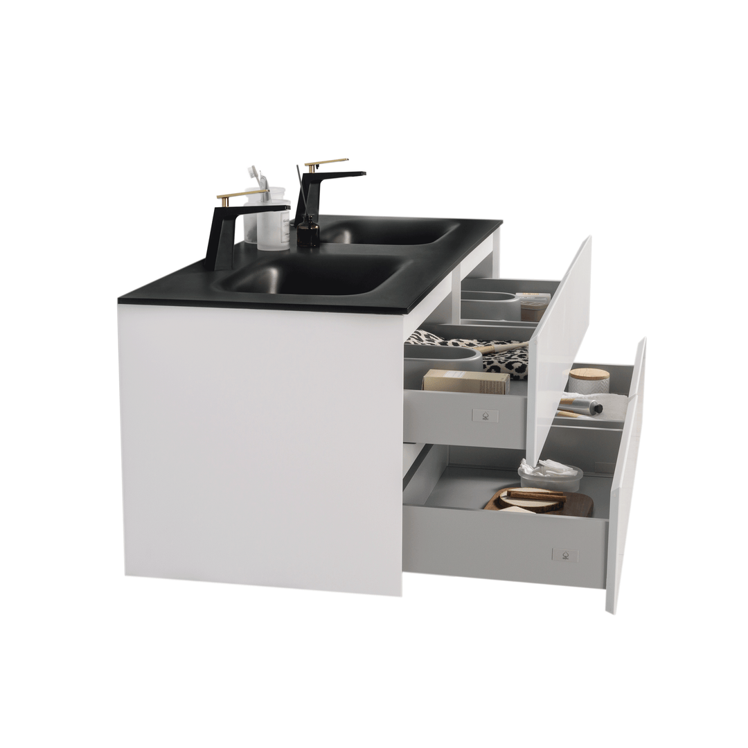 BAI 0819 Wall Hung 52-inch Bathroom Vanity in Matte White Finish