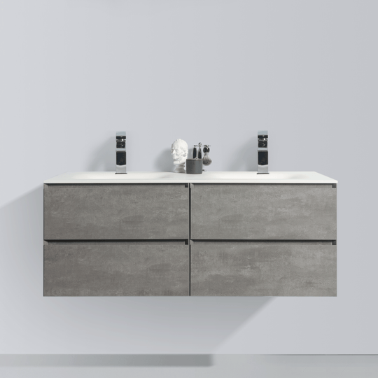 BAI 0820 Wall Hung 52-inch Bathroom Vanity in Stone Gray Finish