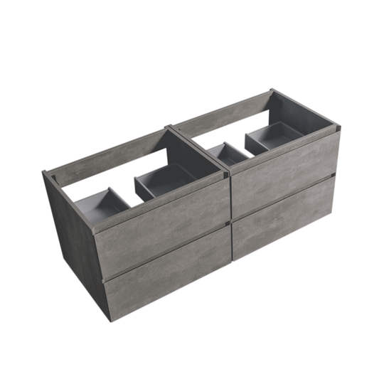 BAI 0820 Wall Hung 52-inch Bathroom Vanity in Stone Gray Finish