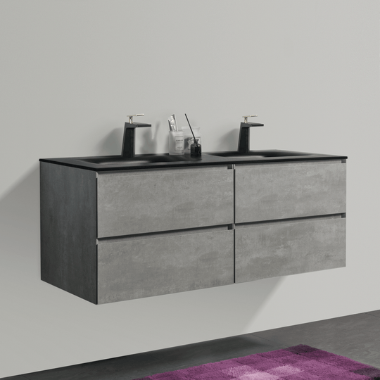 BAI 0821 Wall Hung 52-inch Bathroom Vanity in Stone Gray Finish