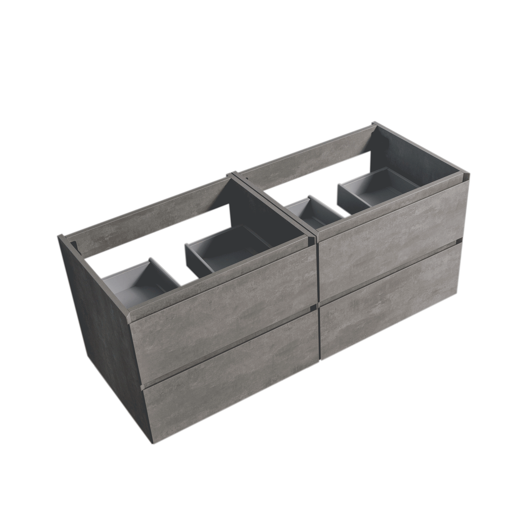 BAI 0821 Wall Hung 52-inch Bathroom Vanity in Stone Gray Finish