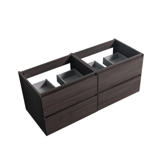 BAI 0823 Wall Hung 52-inch Bathroom Vanity in Graphite Wood Finish