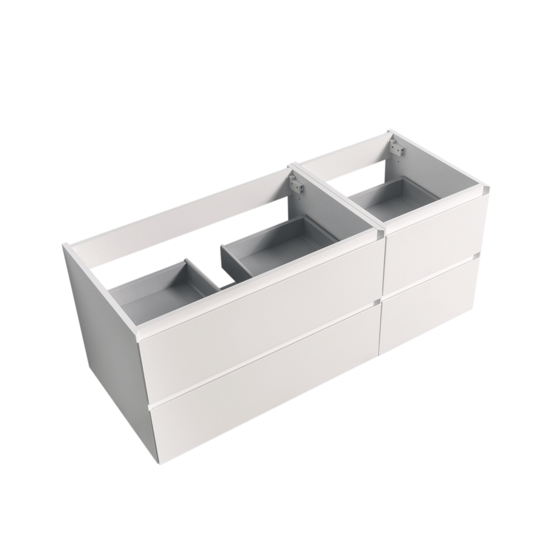 BAI 0824 Wall Hung 52-inch Bathroom Vanity in Matte White Finish