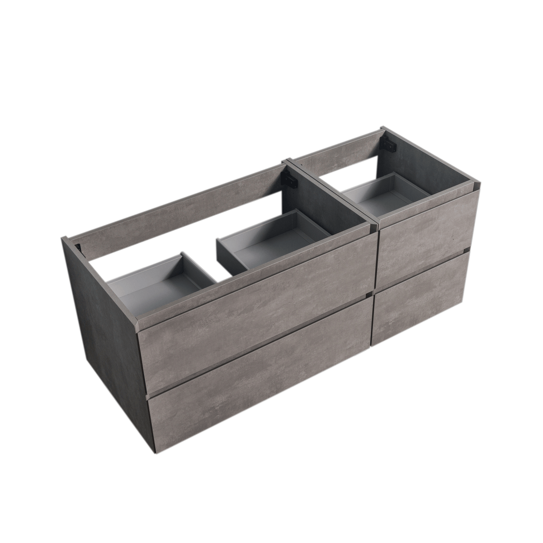 BAI 0827 Wall Hung 52-inch Bathroom Vanity in Stone Gray Finish