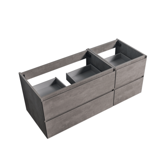 BAI 0827 Wall Hung 52-inch Bathroom Vanity in Stone Gray Finish