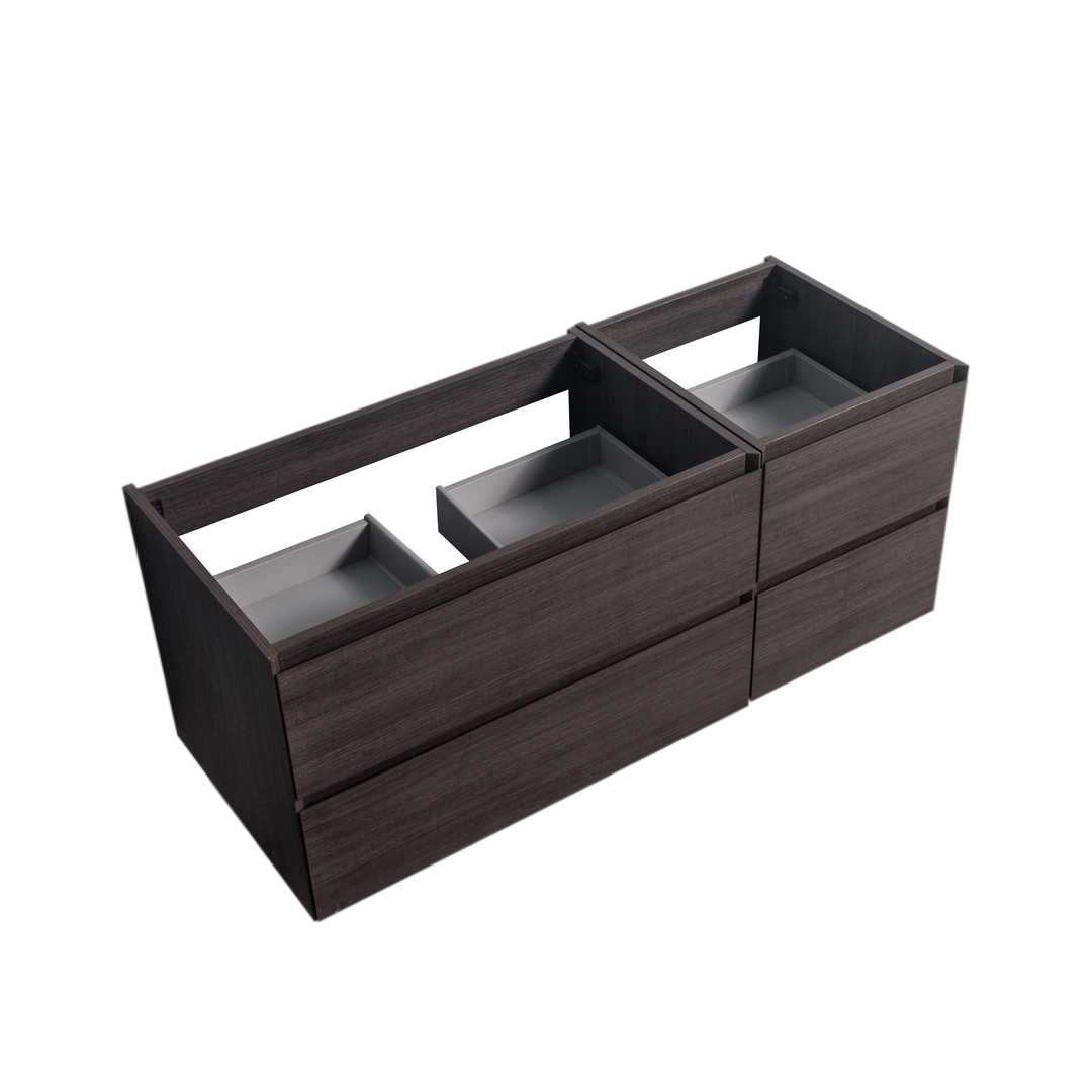 BAI 0828 Wall Hung 52-inch Bathroom Vanity in Graphite Wood Finish