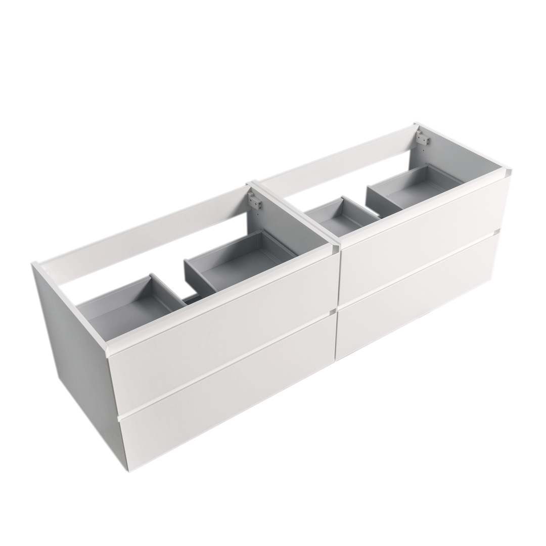 BAI 0830 Wall Hung 68-inch Bathroom Vanity in Matte White Finish