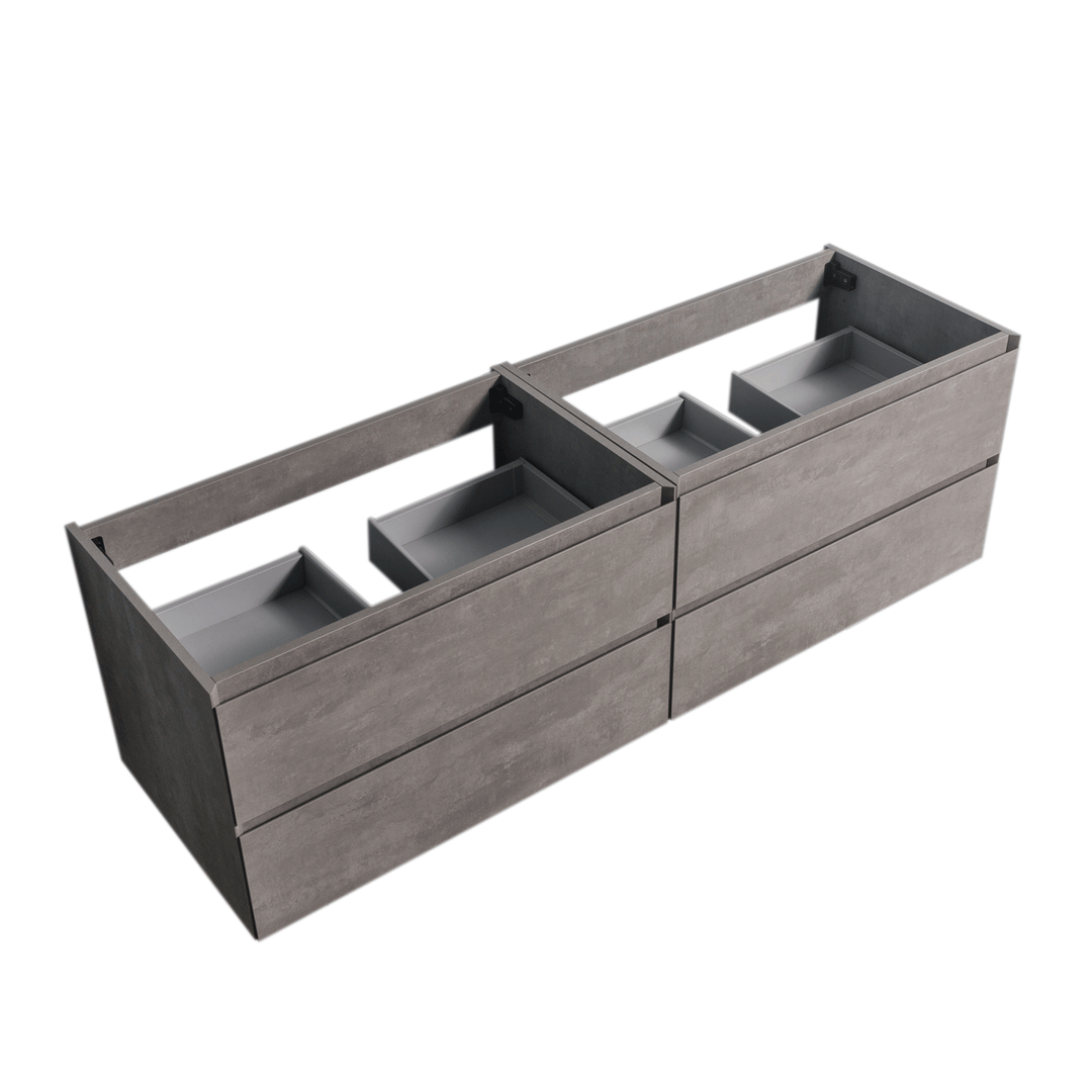 BAI 0833 Wall Hung 68-inch Bathroom Vanity in Stone Gray Finish