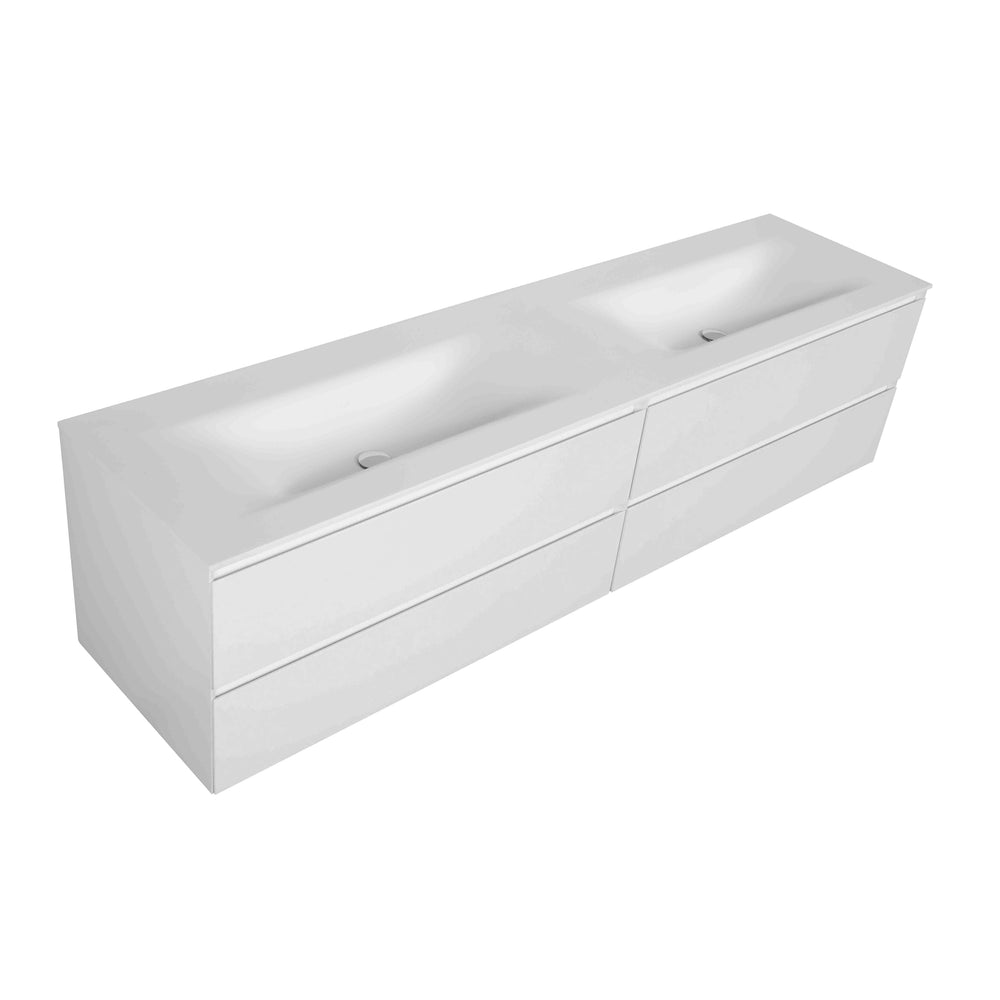 BAI 0837 Wall Hung 84-inch Bathroom Vanity in Matte White Finish
