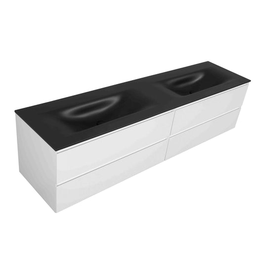 BAI 0838 Wall Hung 84-inch Bathroom Vanity in Matte White Finish