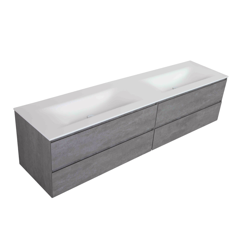BAI 0839 Wall Hung 84-inch Bathroom Vanity in Stone Gray Finish