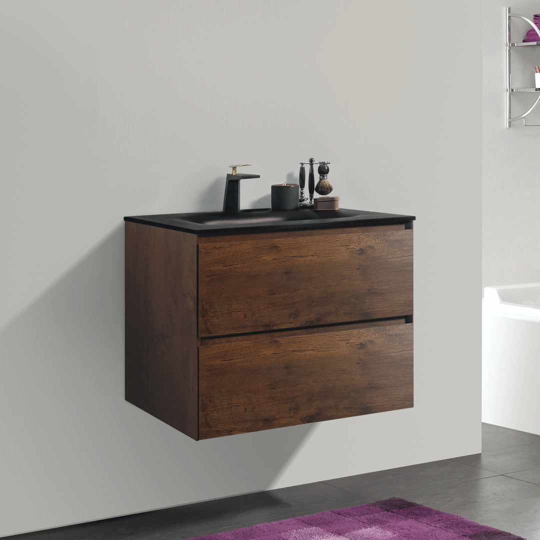 BAI 0844 Wall Hung 26-inch Bathroom Vanity in Rose Wood Finish