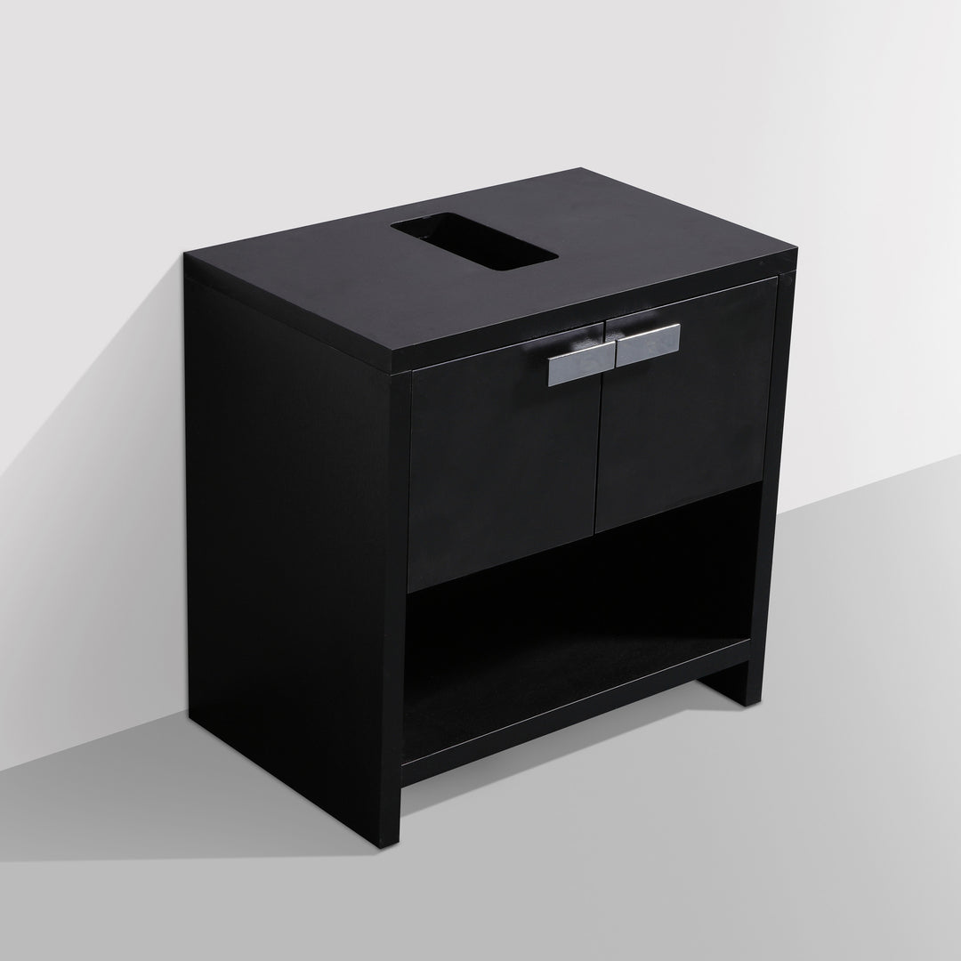 BAI 0857 Floor Standing 30-inch Bathroom Vanity Cabinet in Black Finish