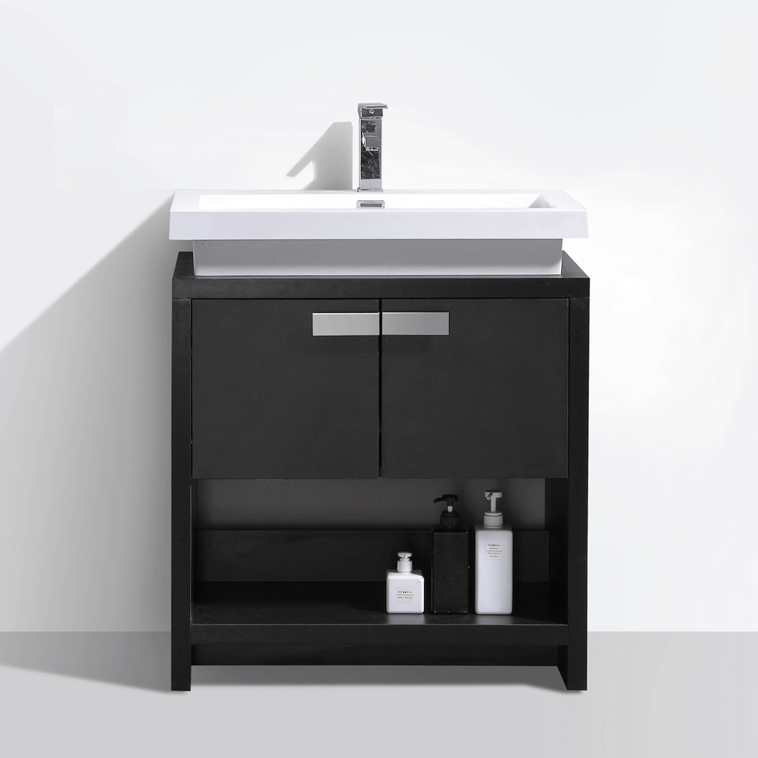 BAI 0857 Floor Standing 30-inch Bathroom Vanity Cabinet in Black Finish