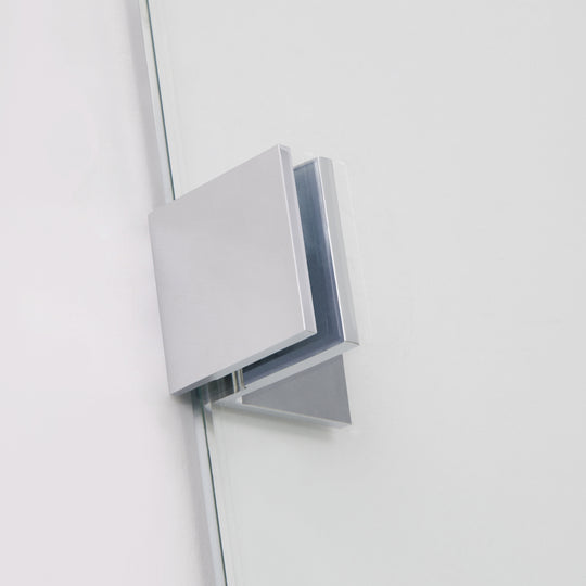 BAI 0926 Frameless 48-inch Glass Shower Enclosure with Fixed Panel and Swinging French Door