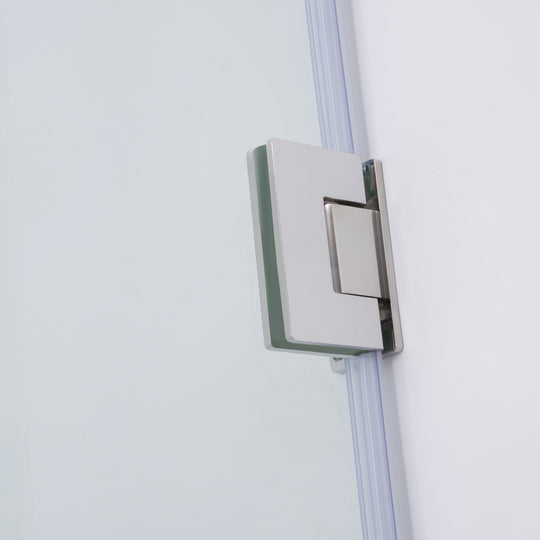 BAI 0927 Frameless 60-inch Glass Shower Enclosure with Fixed Panel and Swinging French Door
