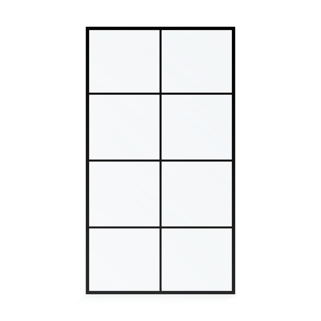 BAI 0948 Frameless 44-inch Ultra Clear Single Shower Glass Panel with Silk Printed Window-Pane