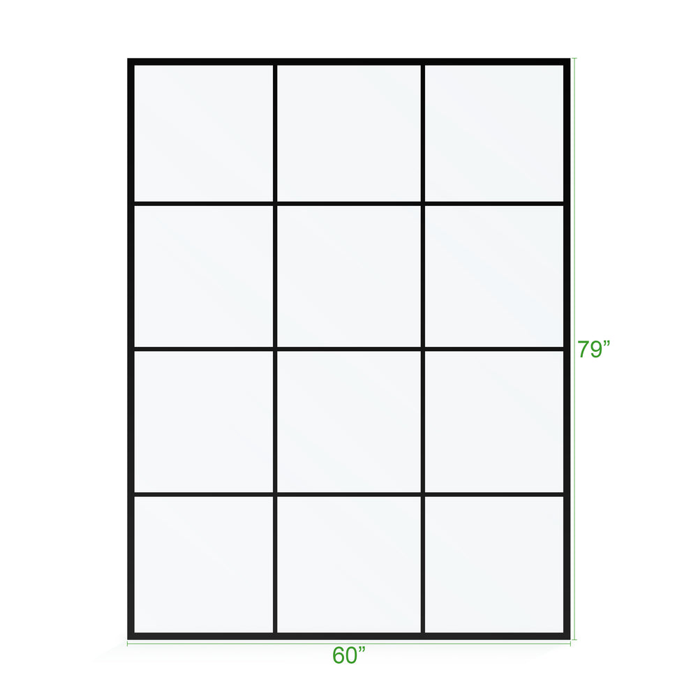 BAI 0949 Frameless 60-inch Ultra Clear Single Shower Glass Panel with Silk Printed Window-Pane