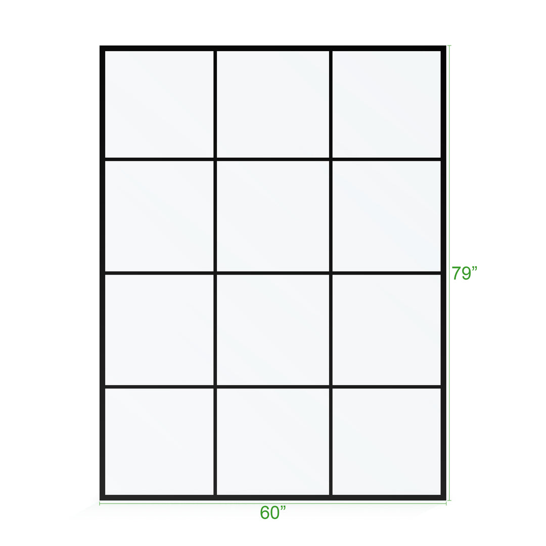 BAI 0949 Frameless 60-inch Ultra Clear Single Shower Glass Panel with Silk Printed Window-Pane