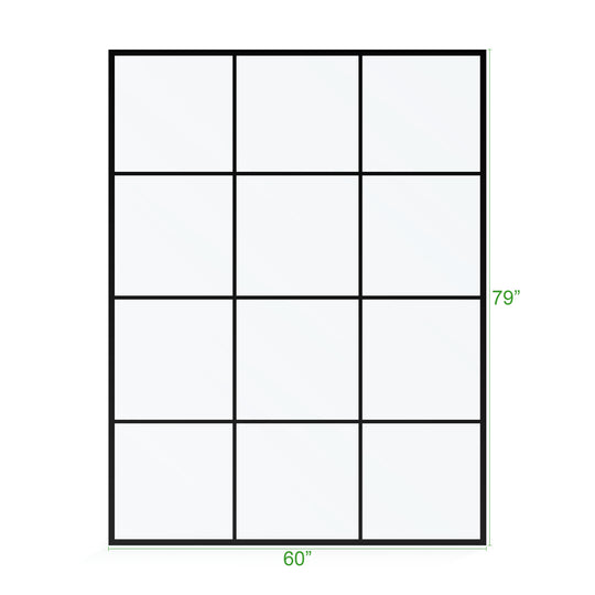 BAI 0949 Frameless 60-inch Ultra Clear Single Shower Glass Panel with Silk Printed Window-Pane