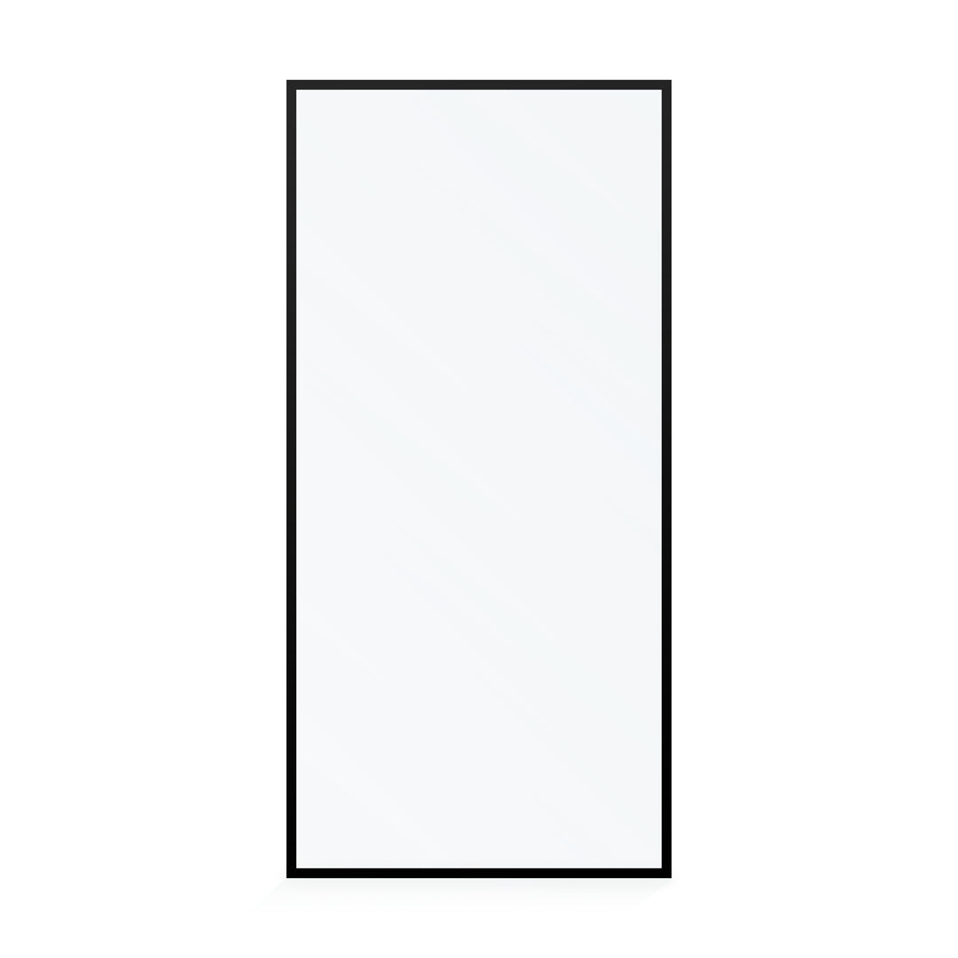 BAI 0951 Frameless 38-inch Ultra Clear Single Shower Glass Panel with Silk Printed Frame