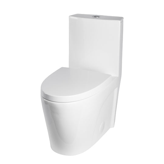 BAI 1011 Contemporary Toilet – One Piece Single Flush (1.2 GPF) with Soft-Close Seat