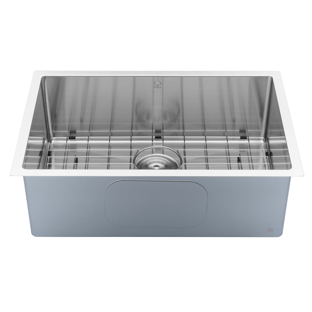 BAI 1221 Stainless Steel 16 Gauge Kitchen Sink Handmade 27-inch Undermount Single Bowl