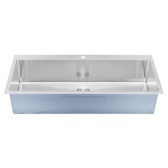 BAI 1223 Stainless Steel 16 Gauge Kitchen Sink Handmade 48-inch Top Mount Single Bowl