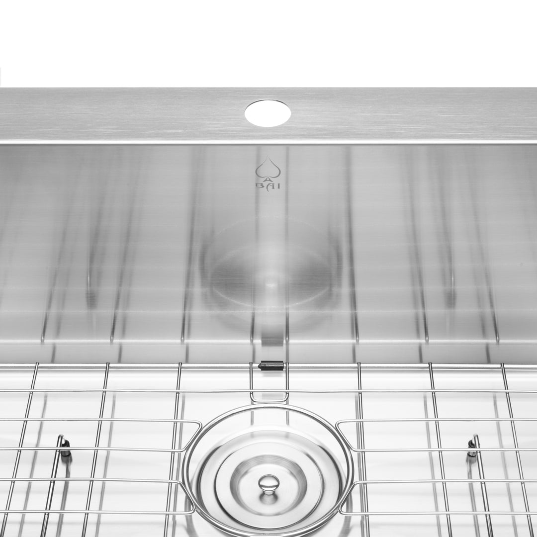 BAI 1223 Stainless Steel 16 Gauge Kitchen Sink Handmade 48-inch Top Mount Single Bowl