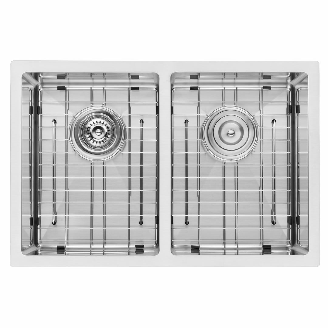 BAI 1224 Stainless Steel 16 Gauge Kitchen Sink Handmade 28-inch Undermount Double Bowl