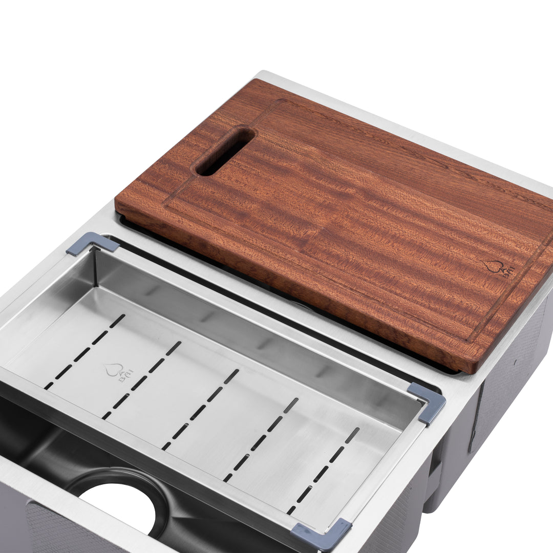 BAI 1224 Stainless Steel 16 Gauge Kitchen Sink Handmade 28-inch Undermount Double Bowl