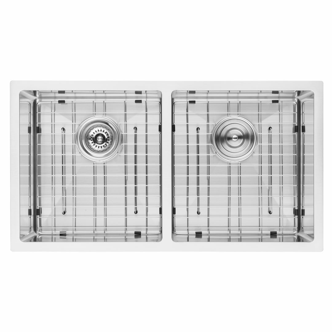 BAI 1225 Stainless Steel 16 Gauge Kitchen Sink Handmade 33-inch Undermount Double Bowl