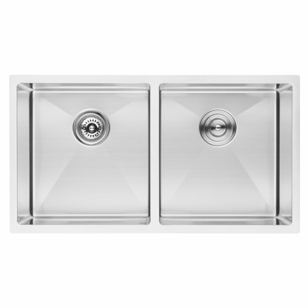 BAI 1225 Stainless Steel 16 Gauge Kitchen Sink Handmade 33-inch Undermount Double Bowl