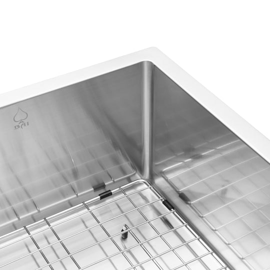 BAI 1230 Stainless Steel 16 Gauge Kitchen Sink Handmade 33-inch Undermount Single Bowl with Drainboard