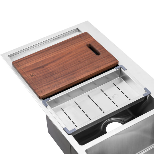 BAI 1234 Stainless Steel 16 Gauge Kitchen Sink Handmade 48-inch Top Mount Double Bowl with Drainboard