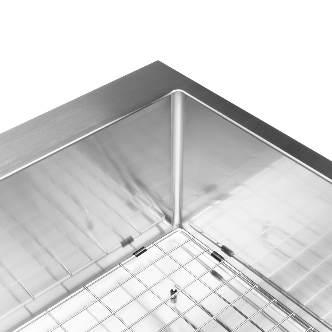 BAI 1234 Stainless Steel 16 Gauge Kitchen Sink Handmade 48-inch Top Mount Double Bowl with Drainboard